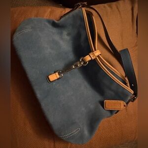 Coach Blue and Tan purse